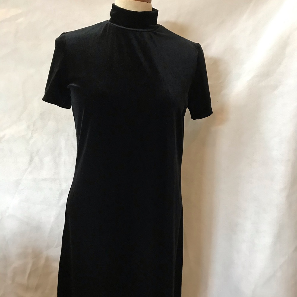 Black velour mini dress